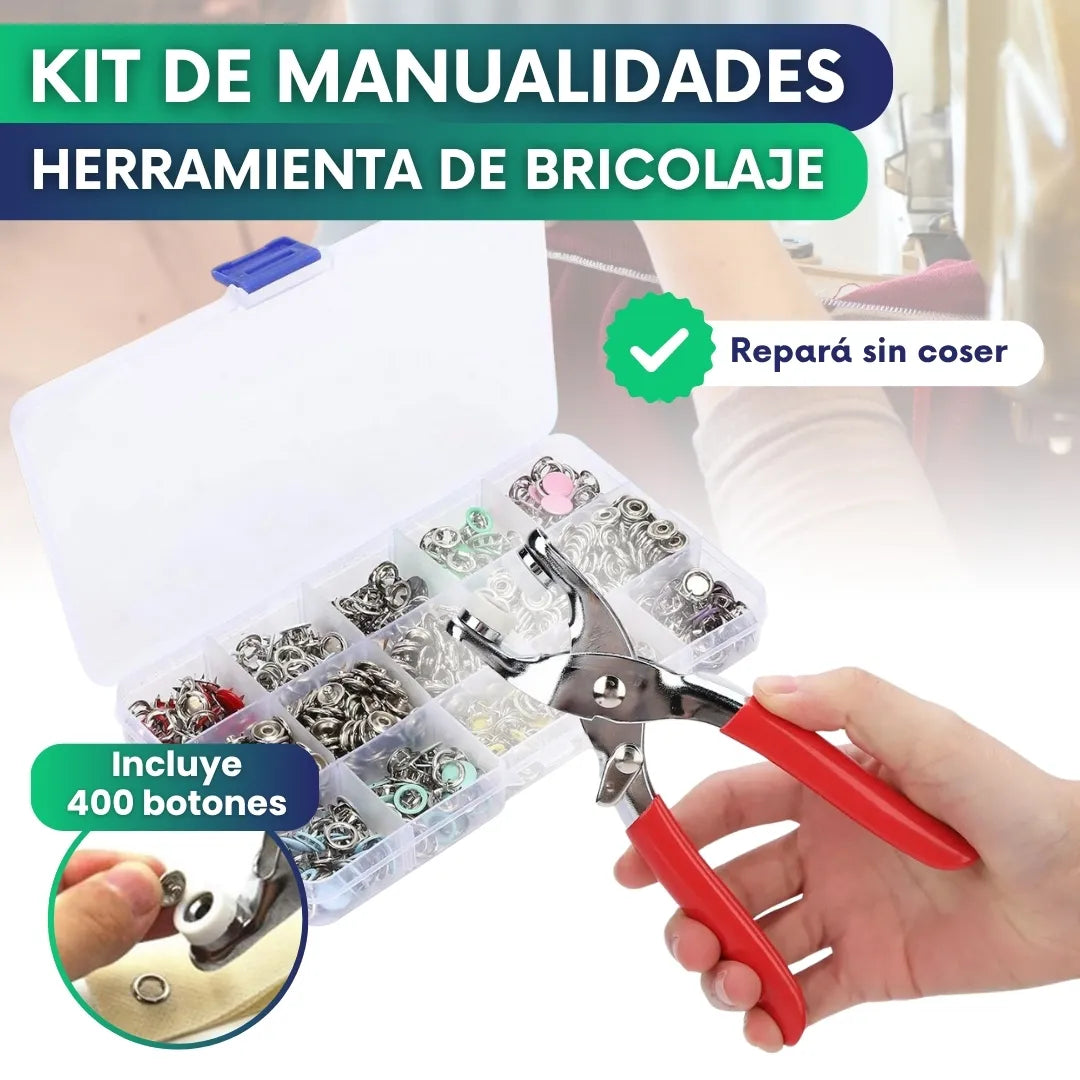 Kit para fijar e instalar botones a presion - 50% DESCUENTO HOY