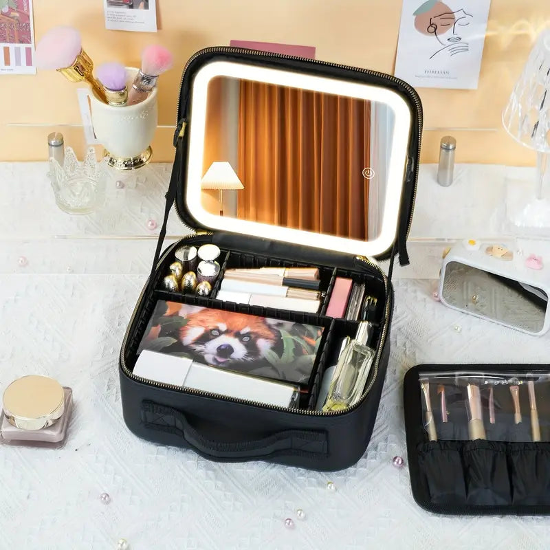 ORGANIZADOR DE MAQUILLAJE CON LUZ Y ESPEJO ¡MAQUILLAJE PERFECTO!