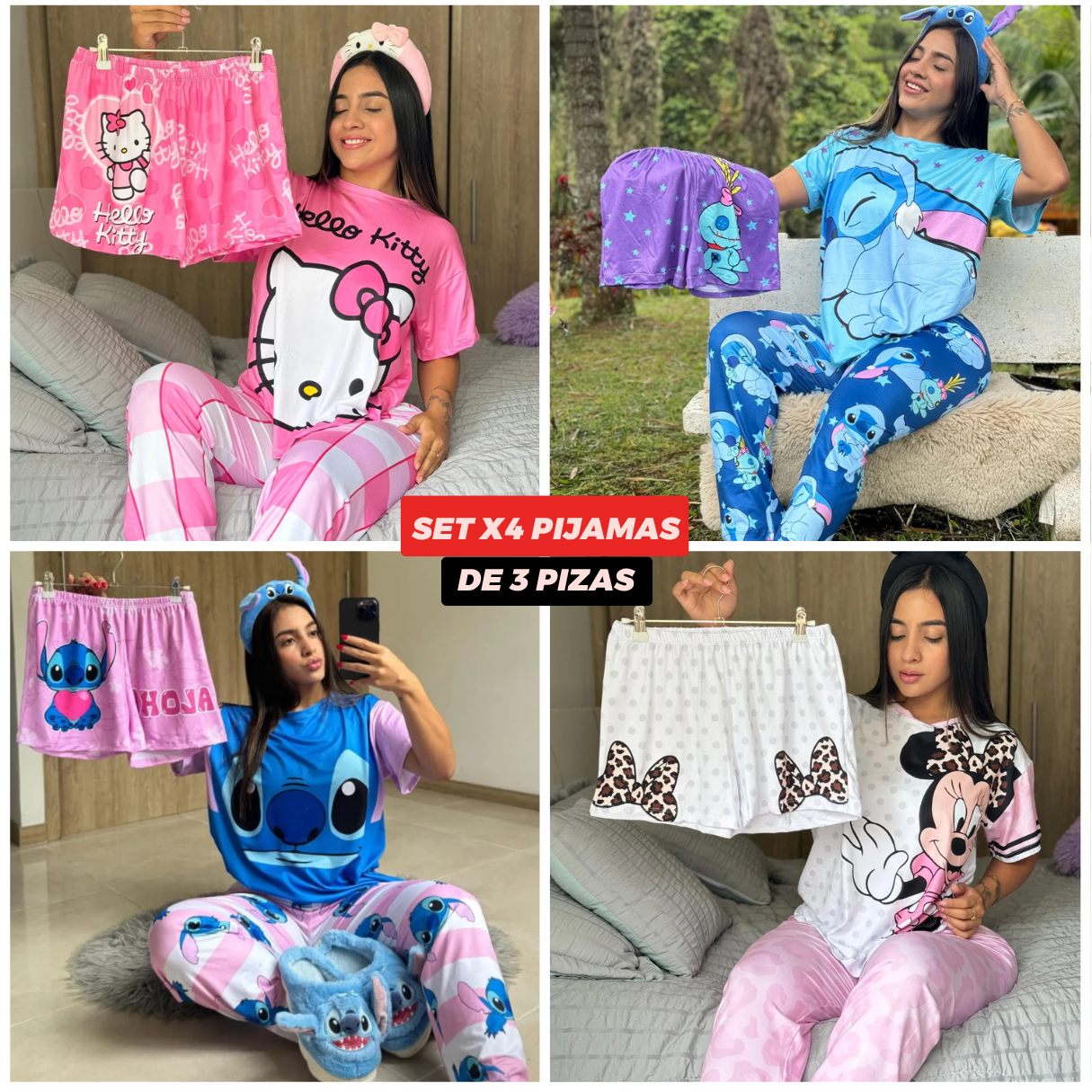 Combo x4 Pijamas de 3 Piezas еn Ріеl dе Durаznо – Suavidad y Estilo que Enamoran 🔥
