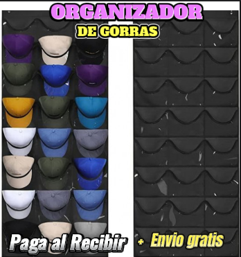ORGANIZADOR DE GORRAS + 24 GORRAS
