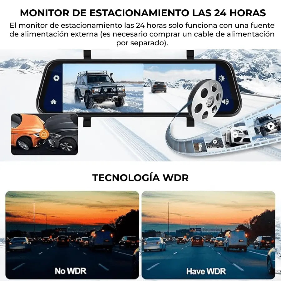 Espejo Retrovisor Dual cámara Full HD - 50% DESCUENTO HOY