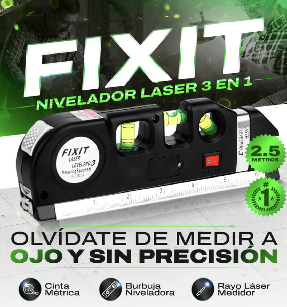 Medidor Láser 3 en 1 – Precisión, Rapidez y Versatilidad en tus manos
