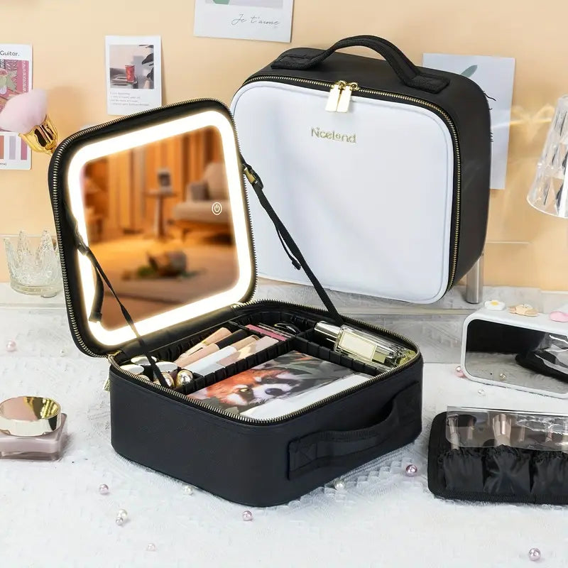 ORGANIZADOR DE MAQUILLAJE CON LUZ Y ESPEJO ¡MAQUILLAJE PERFECTO!