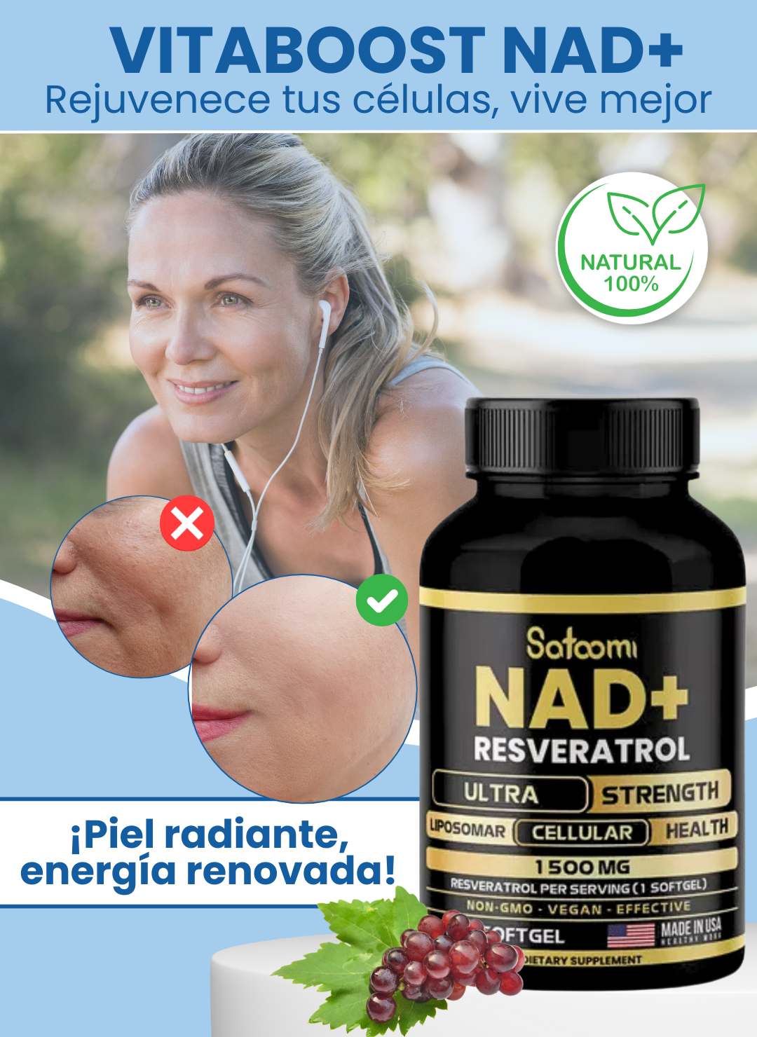 NAD+RESVERATROL ANTIENVEJECIMINETO