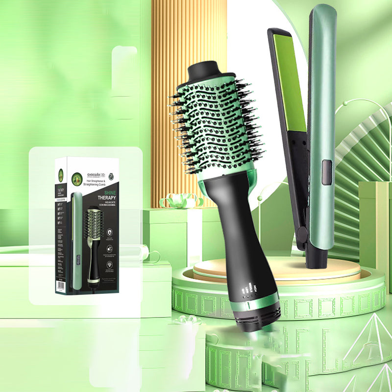 Combo X2 Plancha + Cepillo Secador Aguacate - 50% DESCUENTO
