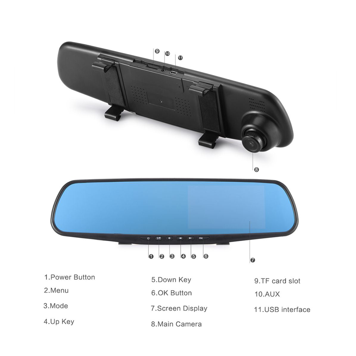 Espejo Retrovisor Dual cámara Full HD - 50% DESCUENTO HOY