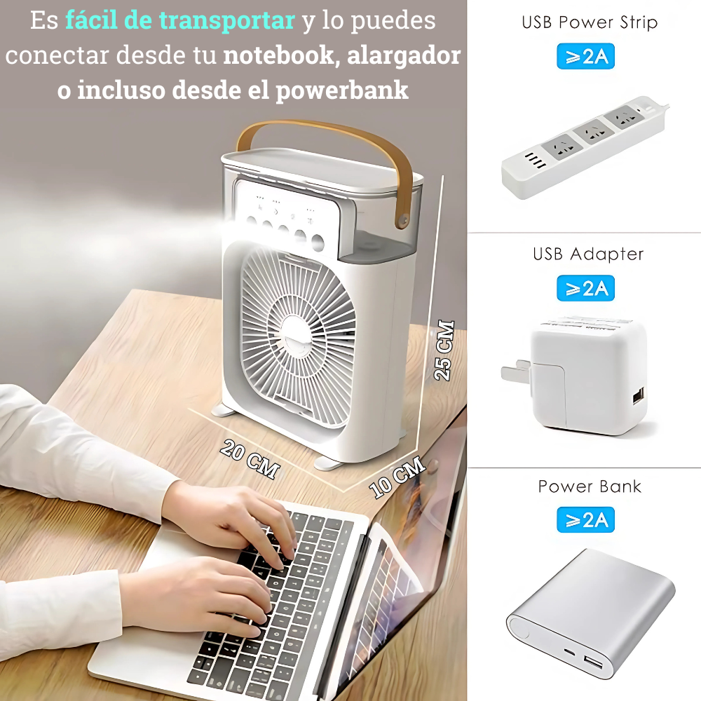 Ventilador Portátil Con Humidificador - 50% DESCUENTO HOY