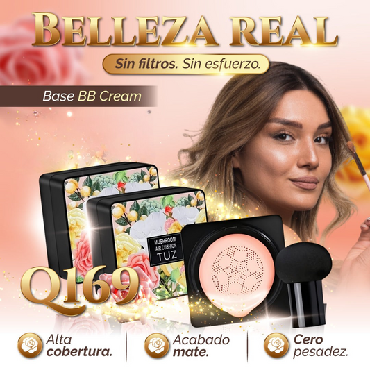 BASE DE MAQUILLLAJE NATURAL AIR CUSHION PRO CON APLICADOR INDIVIDUAL - 50% DESCUENTO