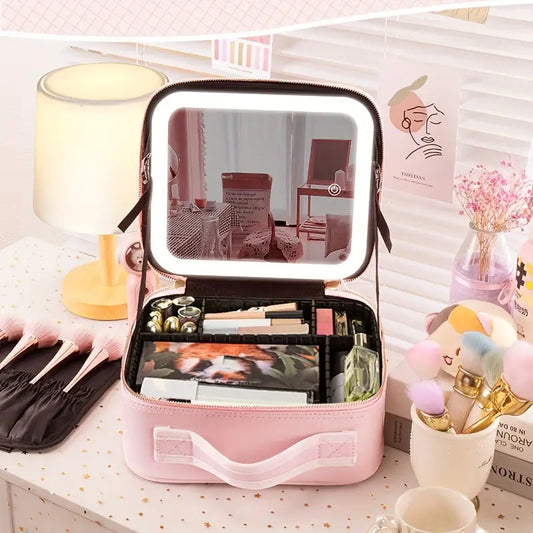 ORGANIZADOR DE MAQUILLAJE CON LUZ Y ESPEJO  ¡MAQUILLAJE PERFECTO!